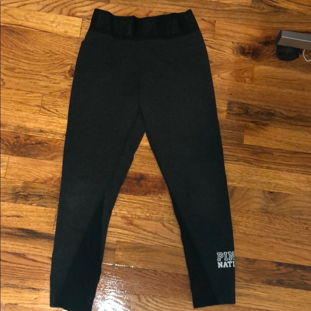 XS Grayish black PINK pants with mesh on the side